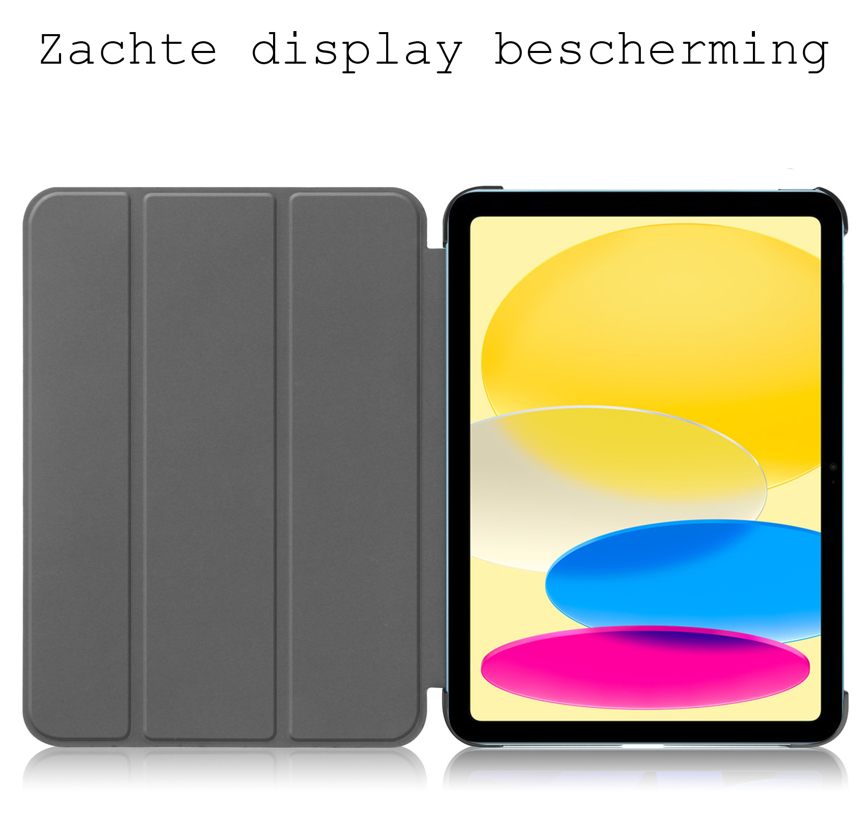 iPad 10 2022 Hoes Case Hoesje Hard Cover Met Screenprotector - iPad 10 Hoesje Bookcase - Zwart