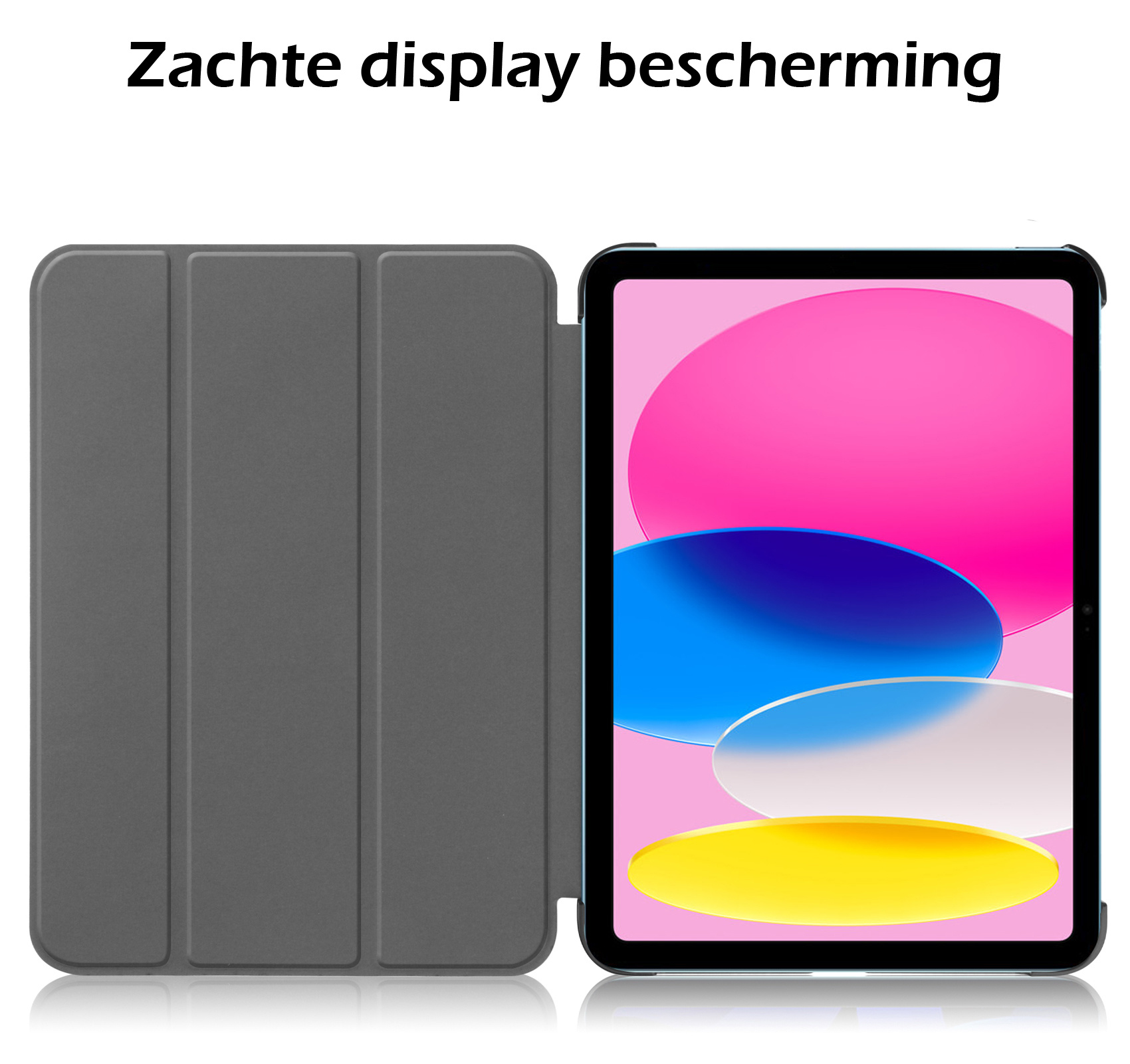 iPad 10 Hoesje Book Case Hard Cover Hoes Met Screenprotector - iPad 10 2022 Hoes Hardcase - Donker Blauw