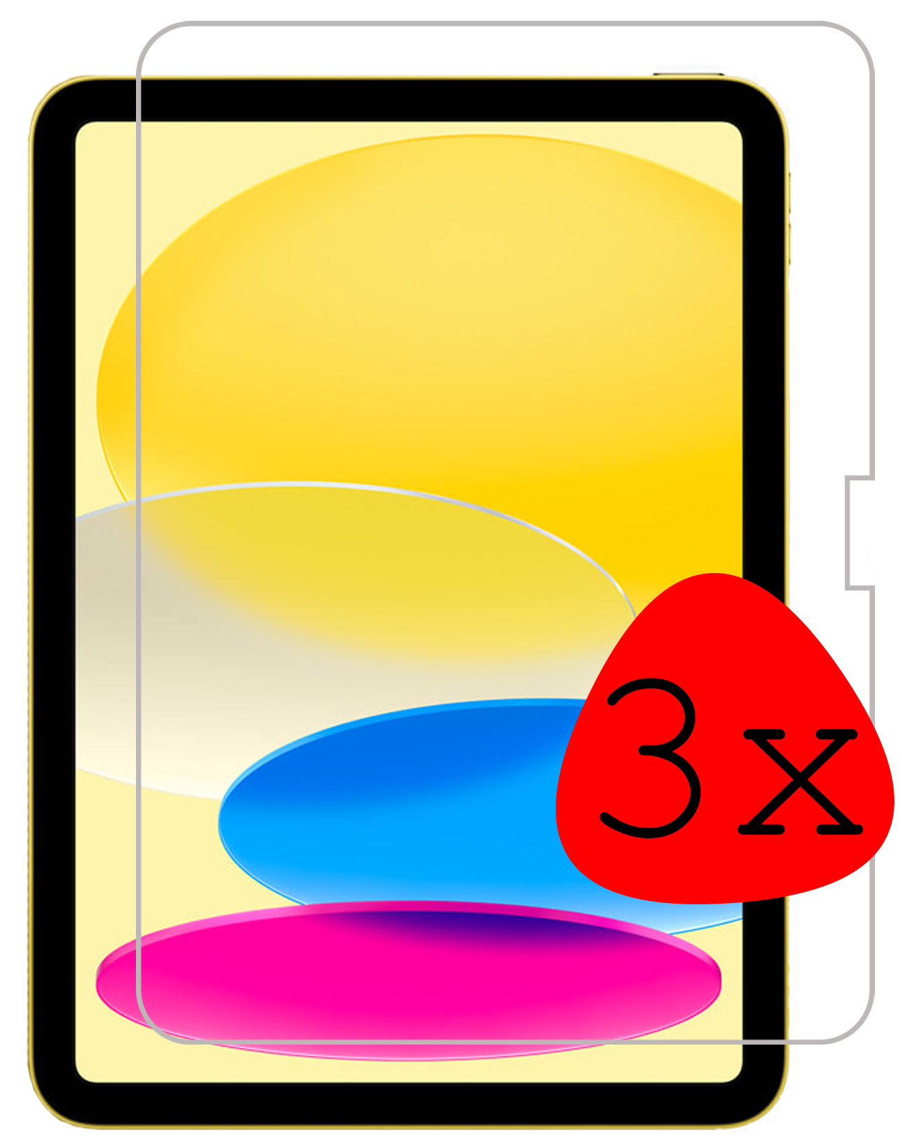 BASEY. Screenprotector Geschikt voor iPad 2022 Screenprotector Tempered Glass - Screenprotector Geschikt voor iPad 10 Screen Protector Beschermglas - 3 Stuks