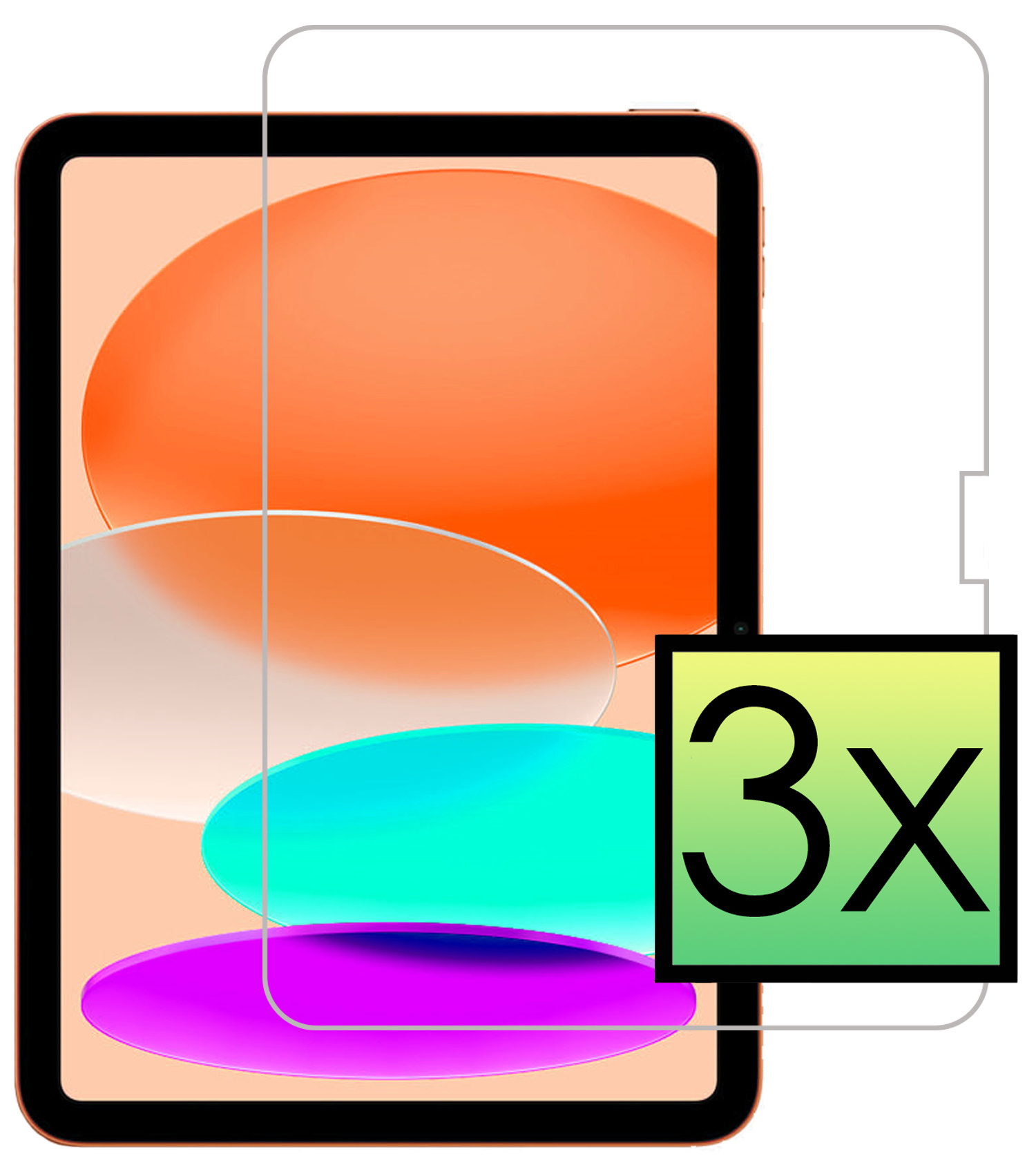 NoXx Screenprotector Geschikt voor iPad 2022 Screenprotector Bescherm Glas Screen Protector - 3x