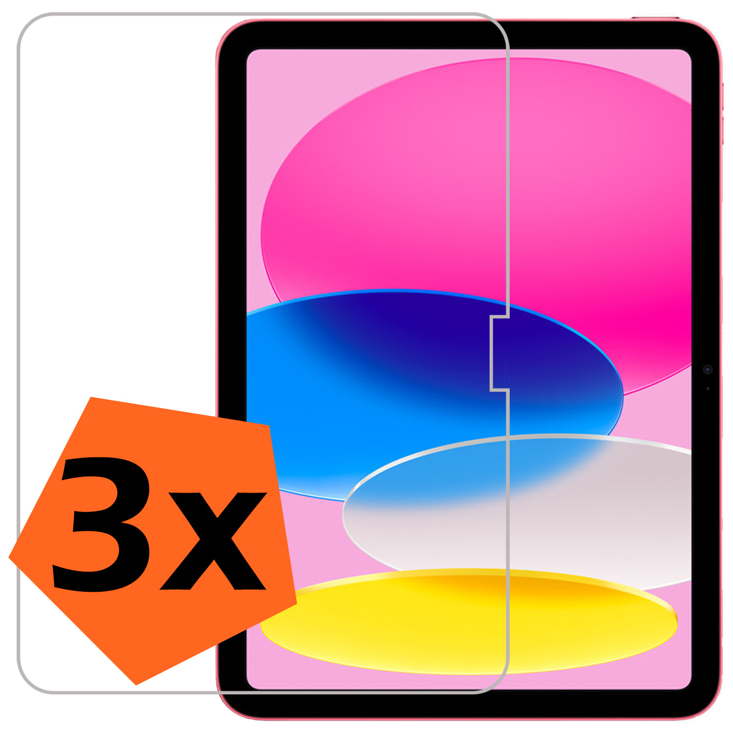Nomfy Screenprotector Geschikt voor iPad 2022 Screenprotector Bescherm Glas - Screen Protector Geschikt voor iPad 10 Screenprotector Tempered Glass - 3 PACK
