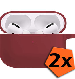 Nomfy AirPods Pro 2 Hoesje - Wijnrood - 2 PACK