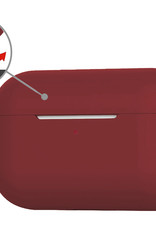 Nomfy Hoesje Geschikt voor AirPods Pro 2 Hoesje Siliconen Case Hoes - Hoesje Geschikt voor Apple AirPods Pro 2 Case - Wijnrood - 2 PACK