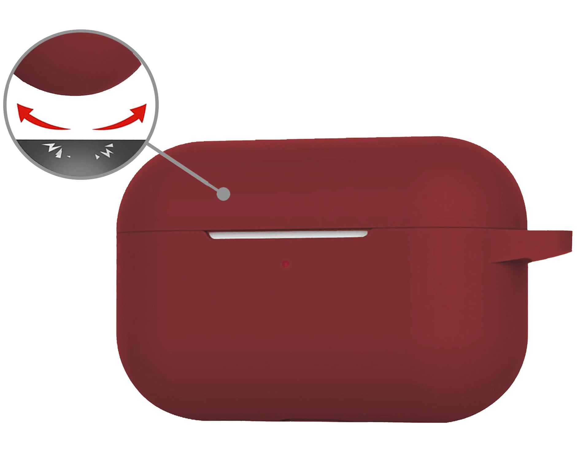 Nomfy Hoesje Geschikt voor AirPods Pro 2 Hoesje Siliconen Case Hoes - Hoesje Geschikt voor Apple AirPods Pro 2 Case - Wijnrood - 2 PACK