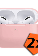 Nomfy Hoesje Geschikt voor AirPods Pro 2 Hoesje Siliconen Case Hoes - Hoesje Geschikt voor Apple AirPods Pro 2 Case - Lichtroze - 2 PACK