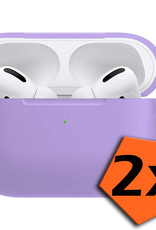 Nomfy Hoesje Geschikt voor AirPods Pro 2 Hoesje Siliconen Case Hoes - Hoesje Geschikt voor Apple AirPods Pro 2 Case - Lila - 2 PACK