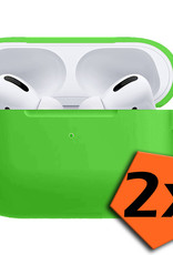 Nomfy Hoesje Geschikt voor AirPods Pro 2 Hoesje Siliconen Case Hoes - Hoesje Geschikt voor Apple AirPods Pro 2 Case - Groen - 2 PACK