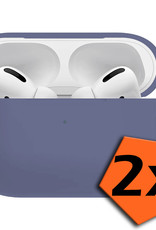Nomfy Hoesje Geschikt voor AirPods Pro 2 Hoesje Siliconen Case Hoes - Hoesje Geschikt voor Apple AirPods Pro 2 Case - Grijsblauw - 2 PACK