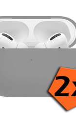 Nomfy Hoesje Geschikt voor AirPods Pro 2 Hoesje Siliconen Case Hoes - Hoesje Geschikt voor Apple AirPods Pro 2 Case - Grijs - 2 PACK