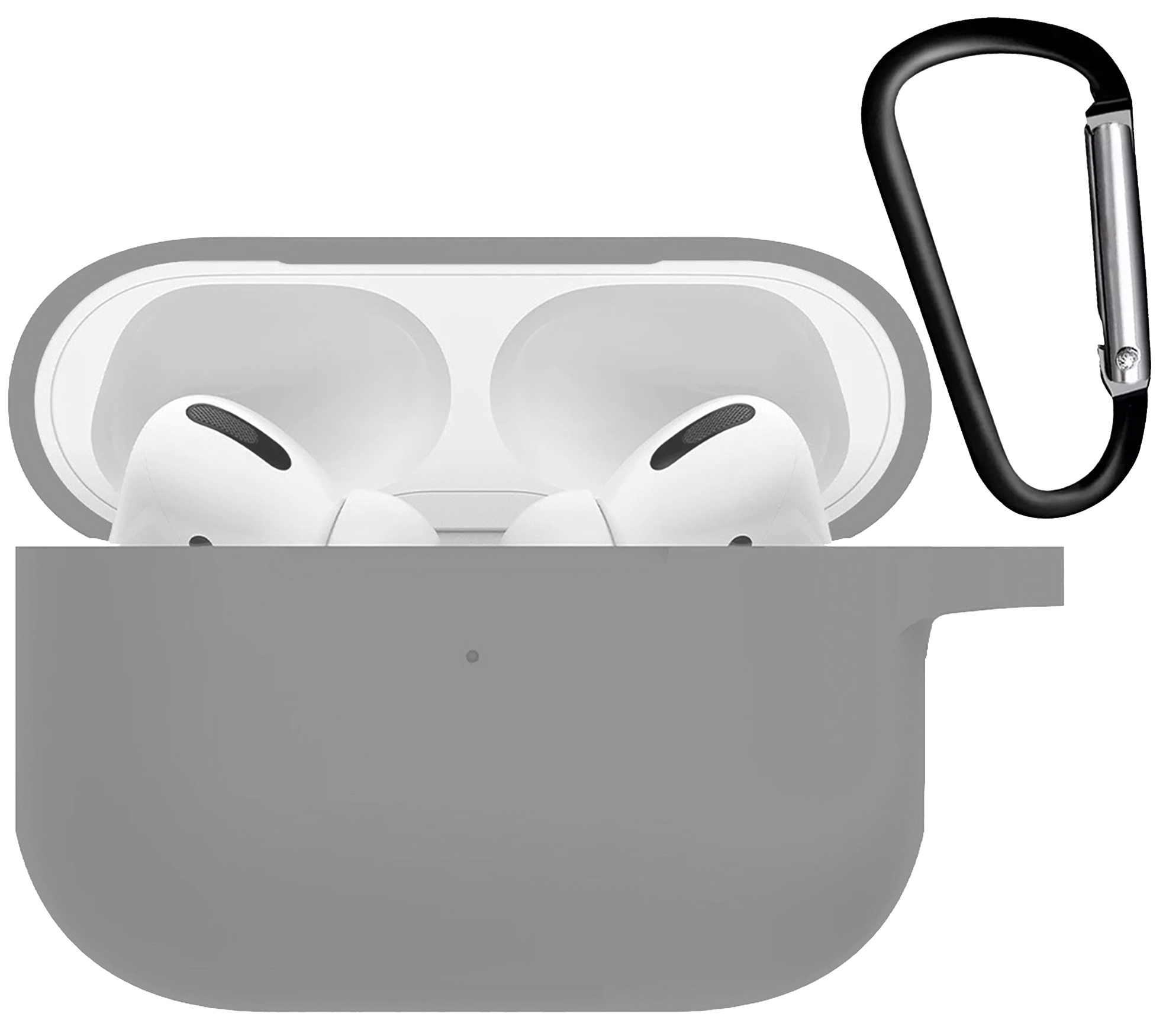 Nomfy Hoesje Geschikt voor AirPods Pro 2 Hoesje Siliconen Case Hoes - Hoesje Geschikt voor Apple AirPods Pro 2 Case - Grijs - 2 PACK