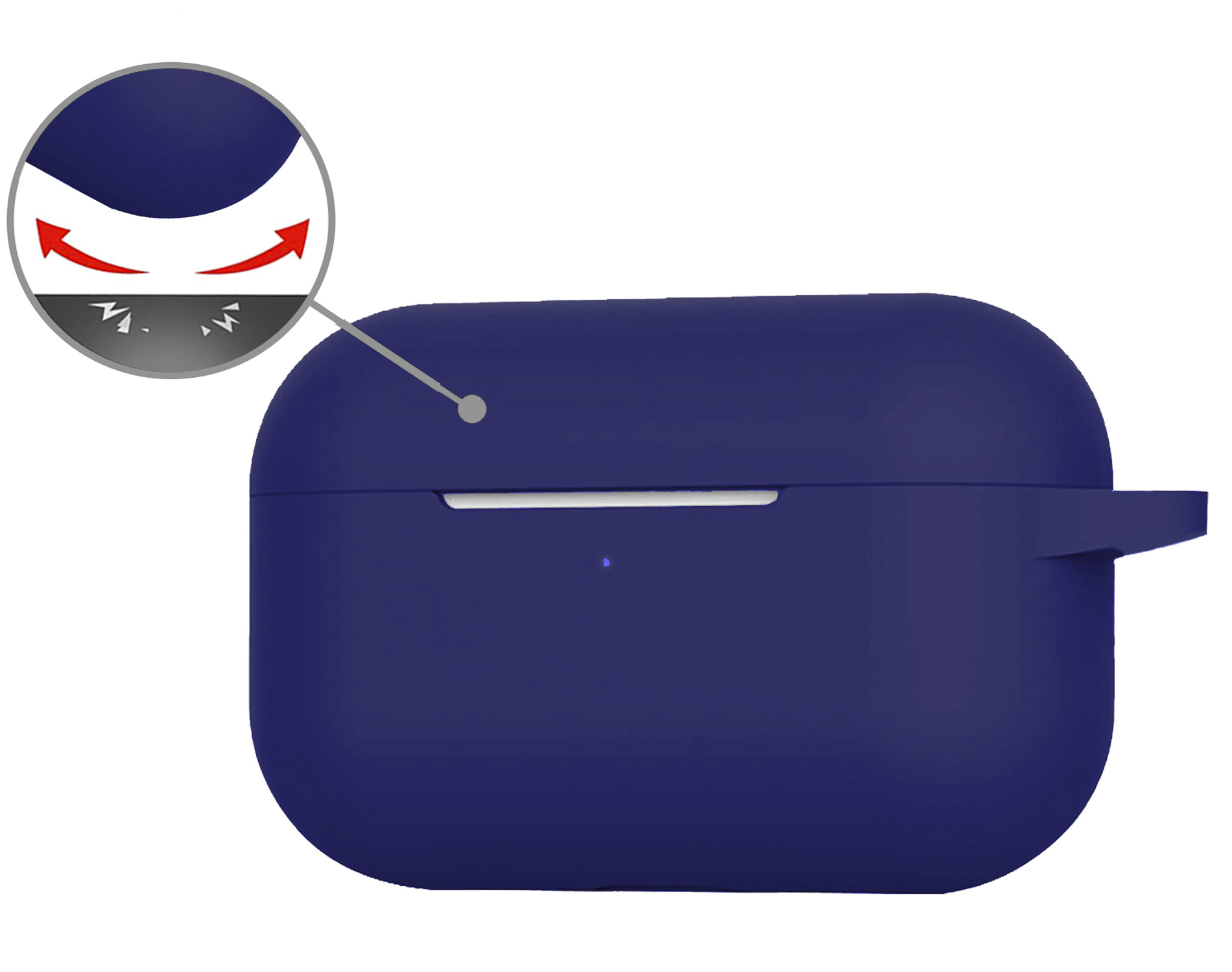 Nomfy Hoesje Geschikt voor AirPods Pro 2 Hoesje Siliconen Case Hoes - Hoesje Geschikt voor Apple AirPods Pro 2 Case - Donkerblauw - 2 PACK