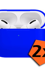 Nomfy Hoesje Geschikt voor AirPods Pro 2 Hoesje Siliconen Case Hoes - Hoesje Geschikt voor Apple AirPods Pro 2 Case - Blauw - 2 PACK