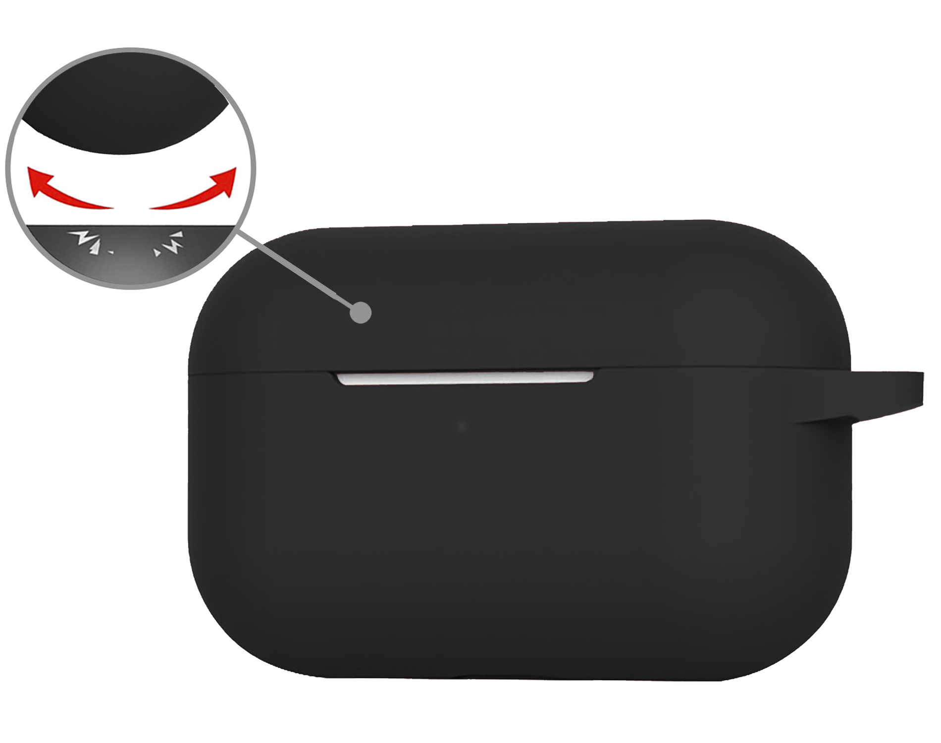 Nomfy Hoesje Geschikt voor AirPods Pro 2 Hoesje Siliconen Case Hoes - Hoesje Geschikt voor Apple AirPods Pro 2 Case - Zwart