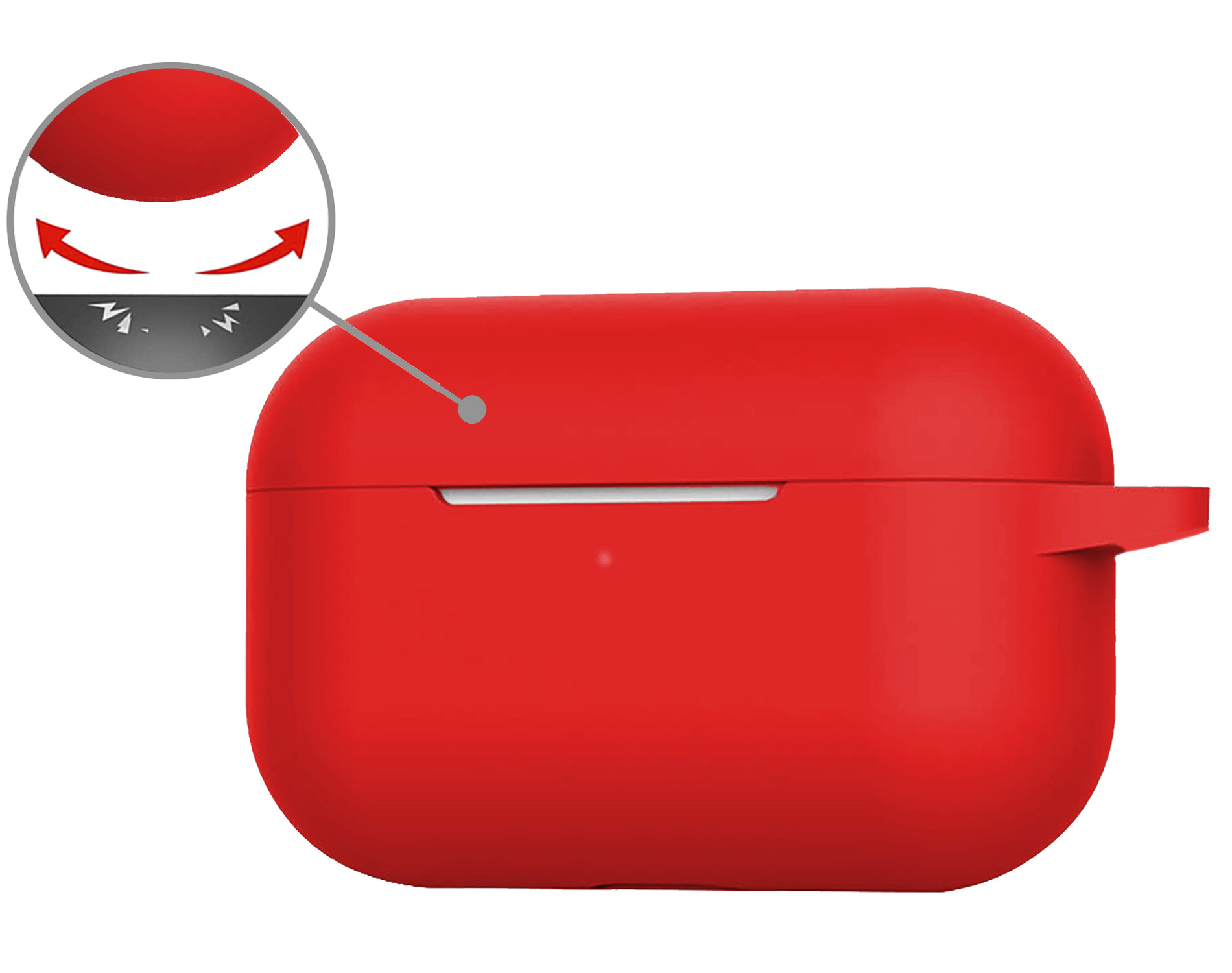 Nomfy Hoesje Geschikt voor AirPods Pro 2 Hoesje Siliconen Case Hoes - Hoesje Geschikt voor Apple AirPods Pro 2 Case - Rood