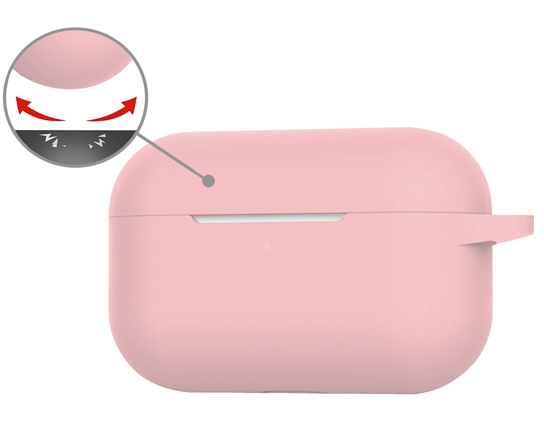 Nomfy Hoesje Geschikt voor AirPods Pro 2 Hoesje Siliconen Case Hoes - Hoesje Geschikt voor Apple AirPods Pro 2 Case - Lichtroze