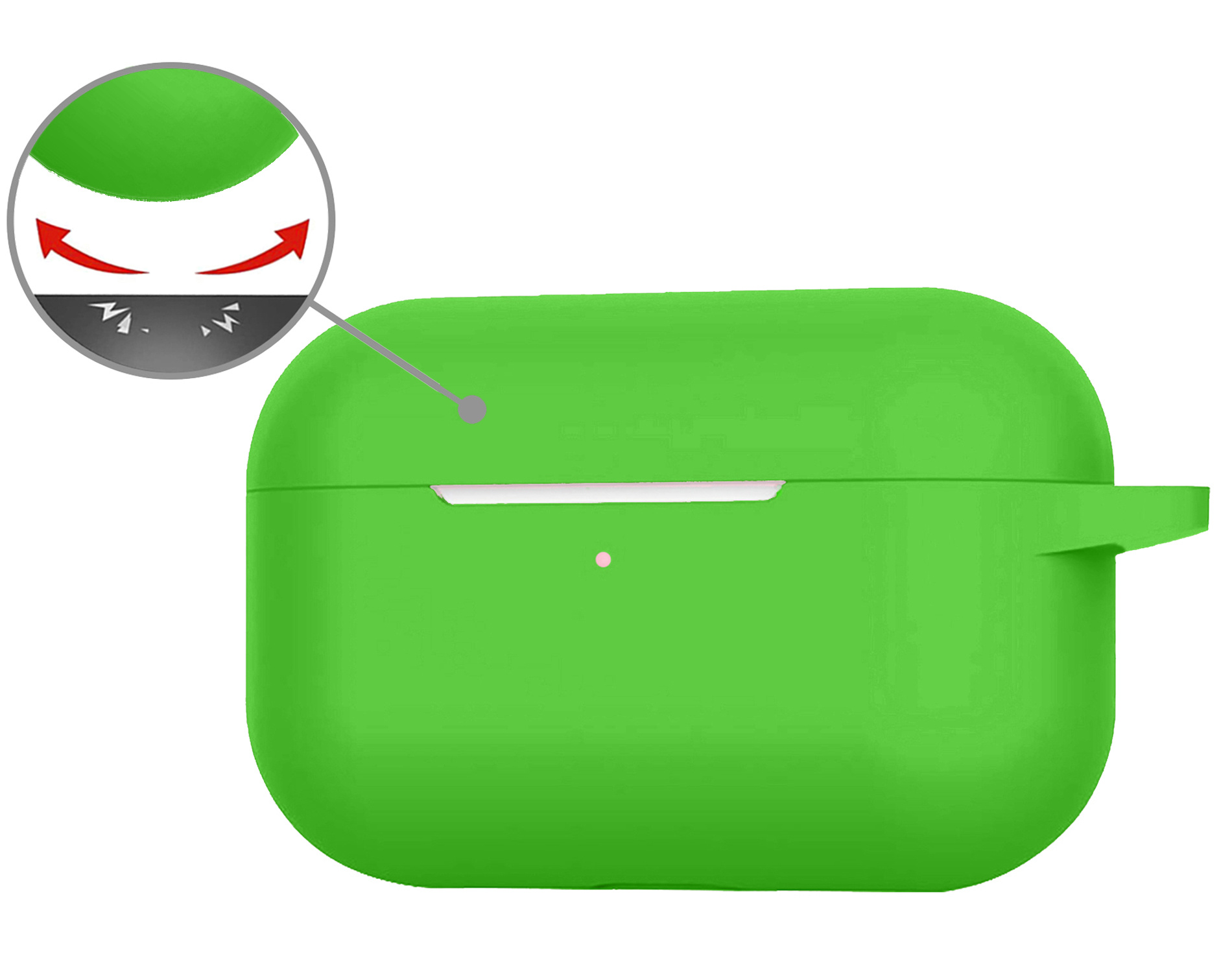 Nomfy Hoesje Geschikt voor AirPods Pro 2 Hoesje Siliconen Case Hoes - Hoesje Geschikt voor Apple AirPods Pro 2 Case - Groen