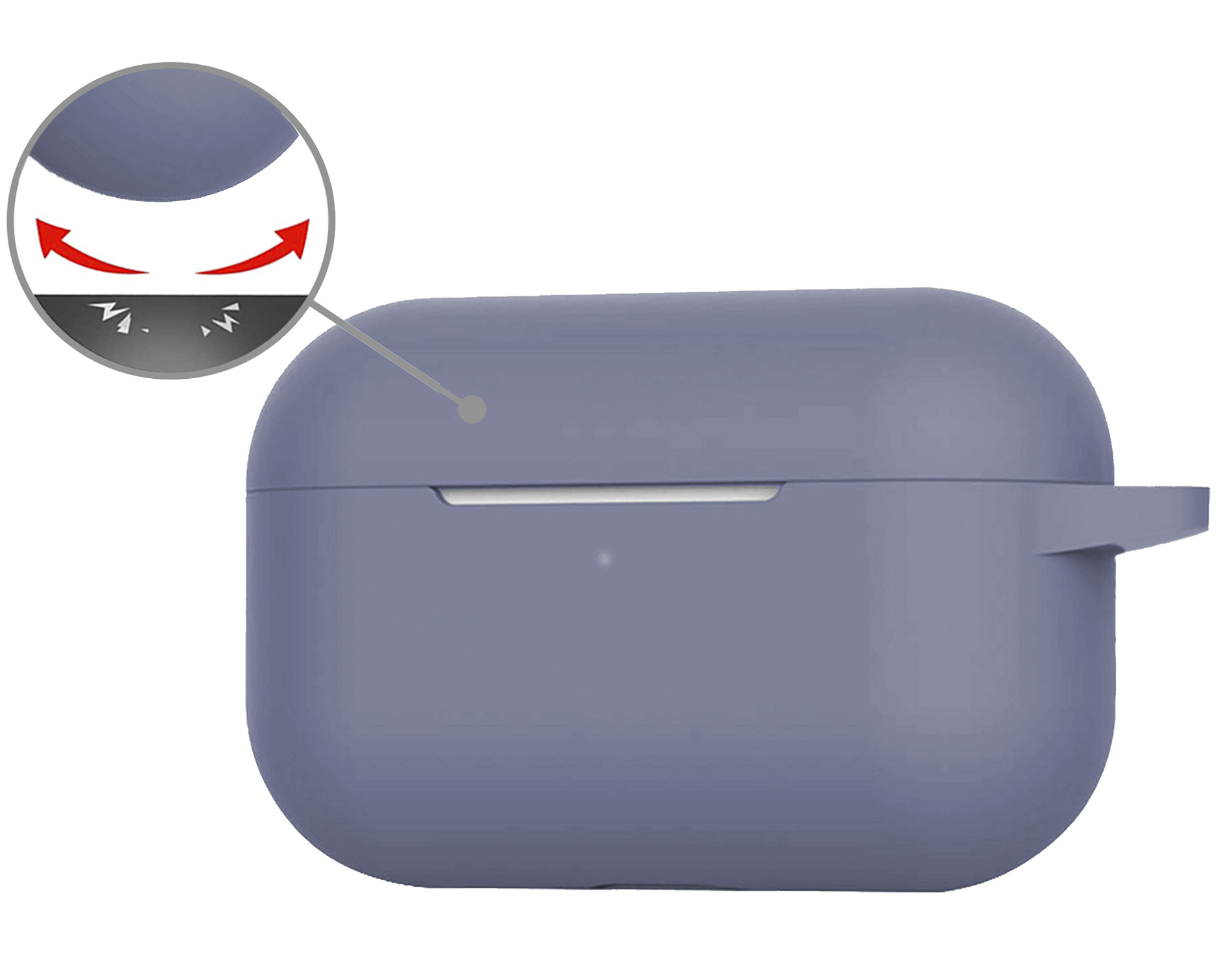 Nomfy Hoesje Geschikt voor AirPods Pro 2 Hoesje Siliconen Case Hoes - Hoesje Geschikt voor Apple AirPods Pro 2 Case - Grijsblauw