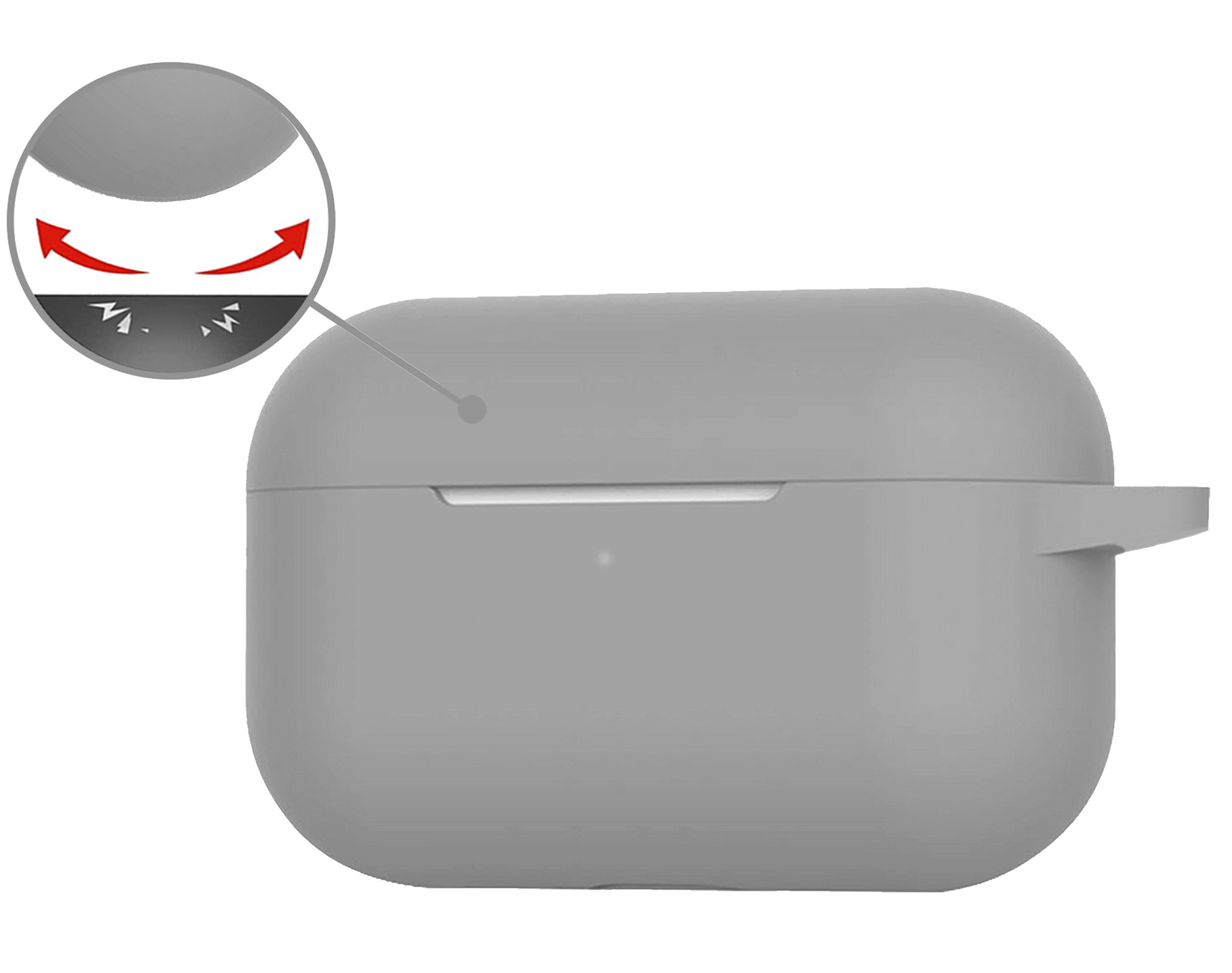 Nomfy Hoesje Geschikt voor AirPods Pro 2 Hoesje Siliconen Case Hoes - Hoesje Geschikt voor Apple AirPods Pro 2 Case - Grijs
