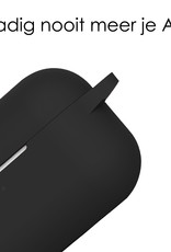 Hoes Geschikt voor AirPods Pro 2 Hoesje Case Siliconen Cover - Zwart- 2x