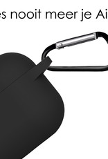 NoXx Hoes Geschikt voor AirPods Pro 2 Hoesje Cover Silicone Case Hoes - Zwart - 2x