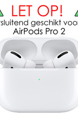 Hoes Geschikt voor AirPods Pro 2 Hoesje Case Siliconen Cover - Zwart- 2x
