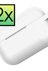 NoXx Hoes Geschikt voor AirPods Pro 2 Hoesje Cover Silicone Case Hoes - Wit - 2x