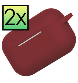 NoXx AirPods Pro 2 Hoesje - Wijnrood - 2 PACK