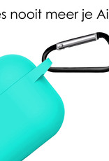 NoXx Hoes Geschikt voor AirPods Pro 2 Hoesje Cover Silicone Case Hoes - Mintgroen - 2x