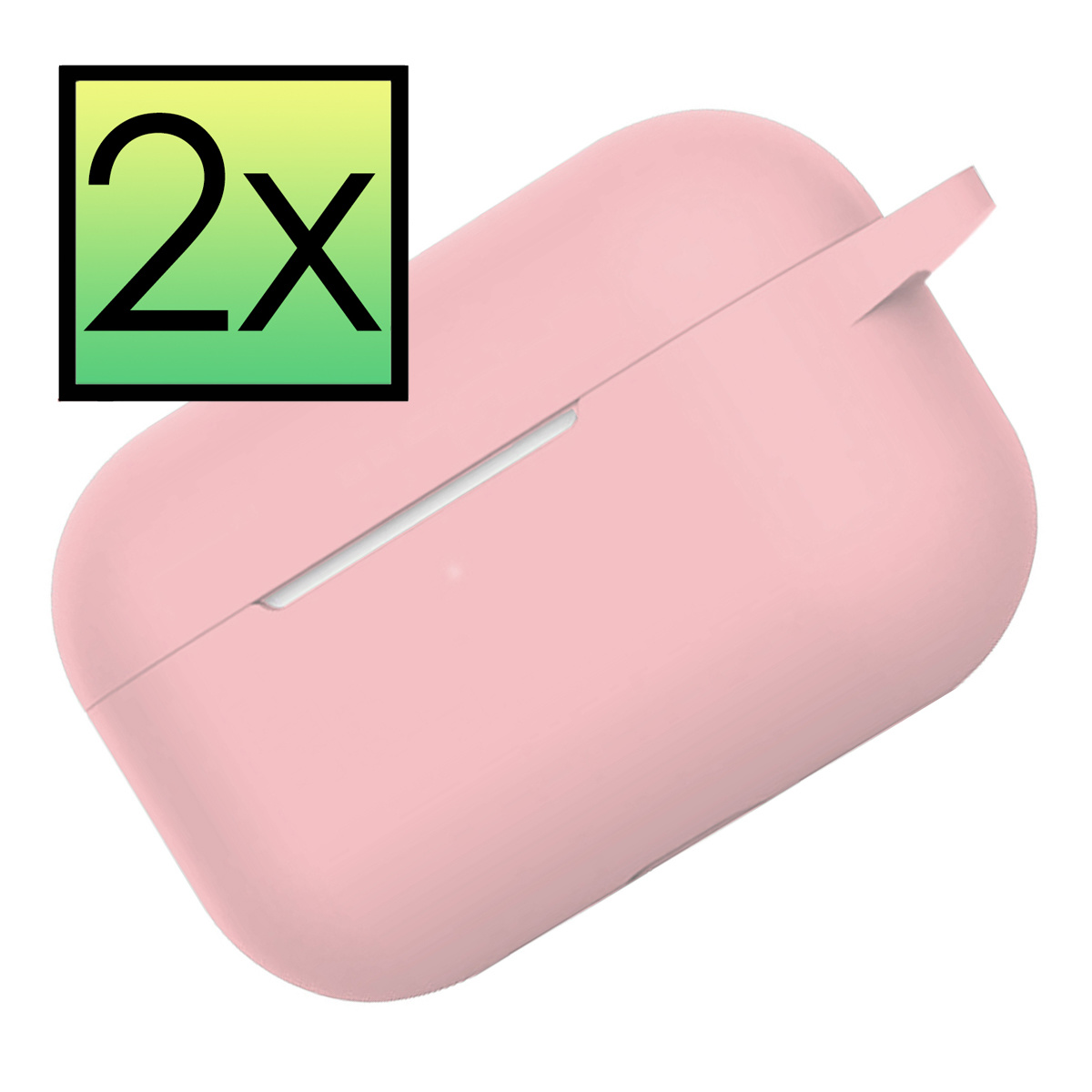 NoXx Hoes Geschikt voor AirPods Pro 2 Hoesje Cover Silicone Case Hoes - Lichtroze - 2x