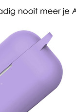 NoXx Hoes Geschikt voor AirPods Pro 2 Hoesje Cover Silicone Case Hoes - Lila - 2x
