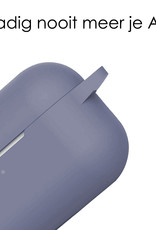 NoXx Hoes Geschikt voor AirPods Pro 2 Hoesje Cover Silicone Case Hoes - Grijsblauw - 2x