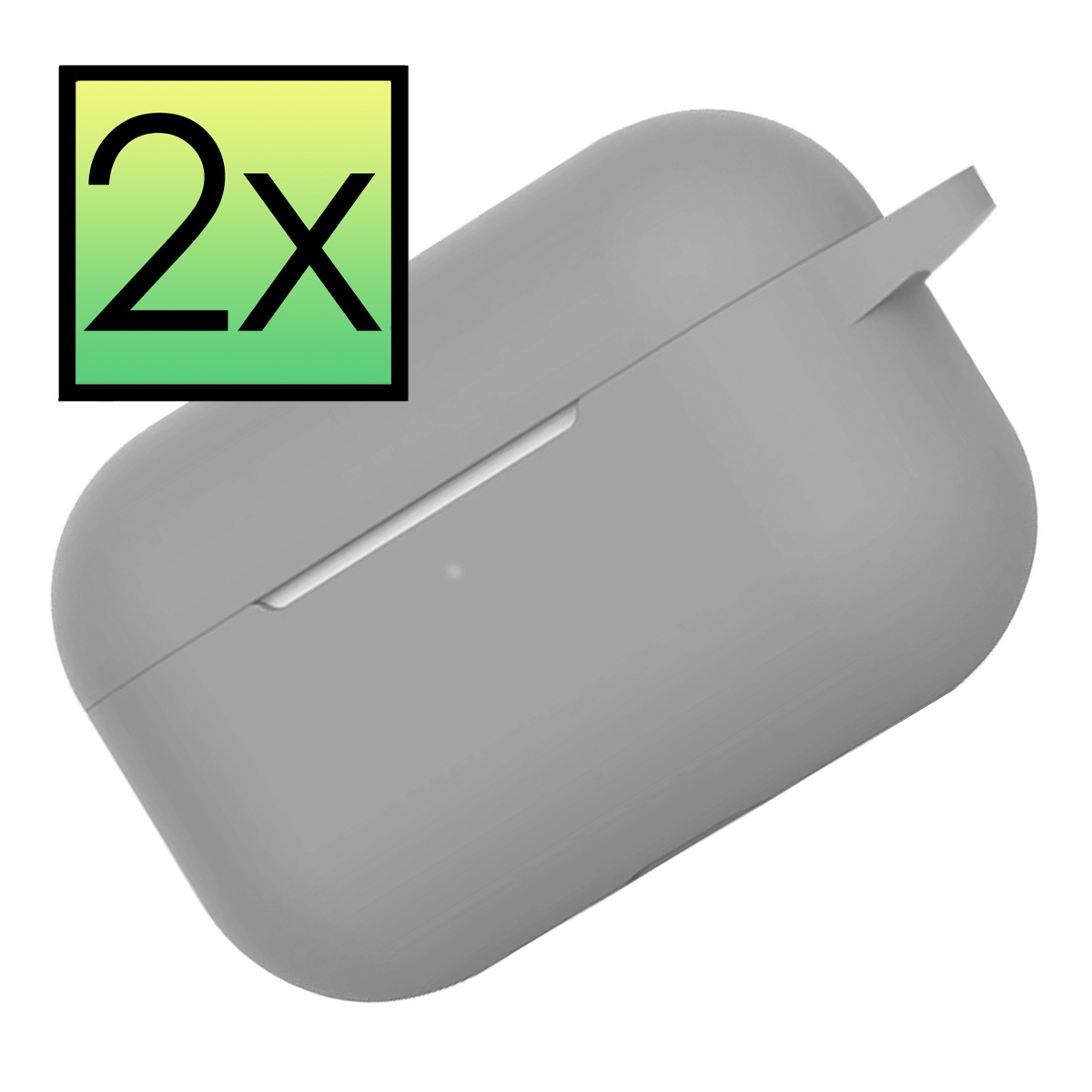 NoXx Hoes Geschikt voor AirPods Pro 2 Hoesje Cover Silicone Case Hoes - Grijs - 2x