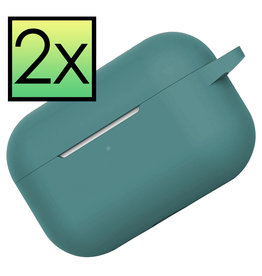 NoXx NoXx AirPods Pro 2 Hoesje - Donkergroen - 2 PACK
