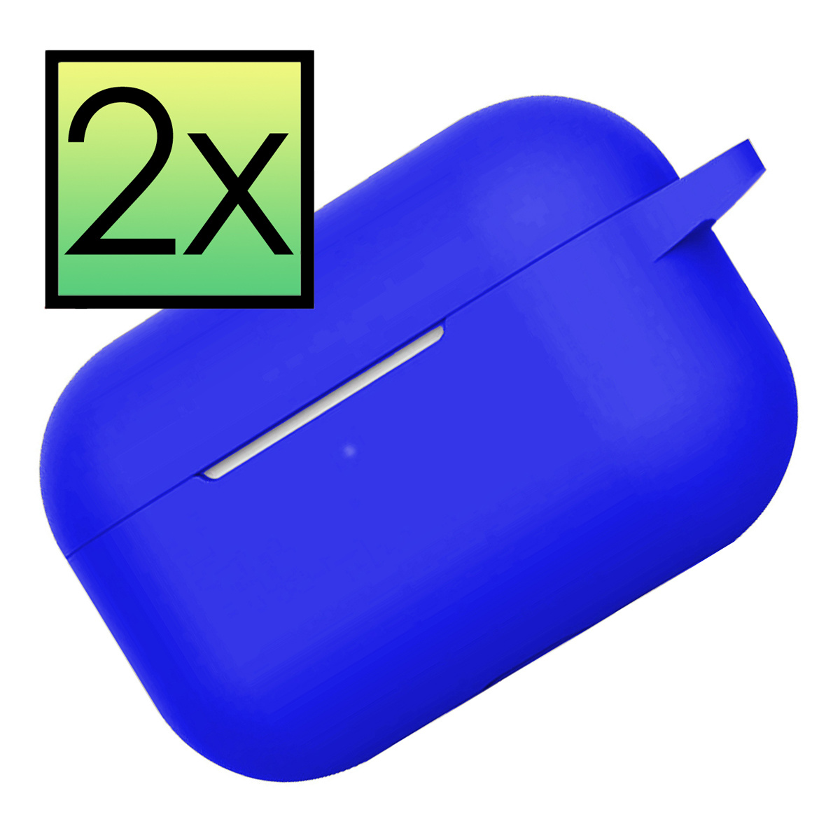 NoXx Hoes Geschikt voor AirPods Pro 2 Hoesje Cover Silicone Case Hoes - Blauw - 2x