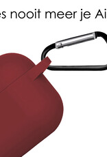 NoXx Hoes Geschikt voor AirPods Pro 2 Hoesje Cover Silicone Case Hoes - Wijnrood