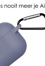 NoXx Hoes Geschikt voor AirPods Pro 2 Hoesje Cover Silicone Case Hoes - Grijsblauw