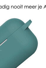 NoXx Hoes Geschikt voor AirPods Pro 2 Hoesje Cover Silicone Case Hoes - Donkergroen