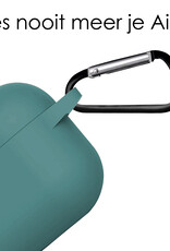 NoXx Hoes Geschikt voor AirPods Pro 2 Hoesje Cover Silicone Case Hoes - Donkergroen