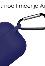 NoXx Hoes Geschikt voor AirPods Pro 2 Hoesje Cover Silicone Case Hoes - Donkerblauw