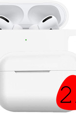 BASEY. Case Geschikt voor AirPods Pro 2 Hoesje Siliconen Hoes Cover - Hoes Geschikt voor Apple AirPods Pro 2 Case Siliconen - Wit - 2 Stuks