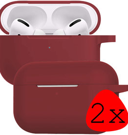 BASEY. AirPods Pro 2 Hoesje - Wijnrood - 2 PACK