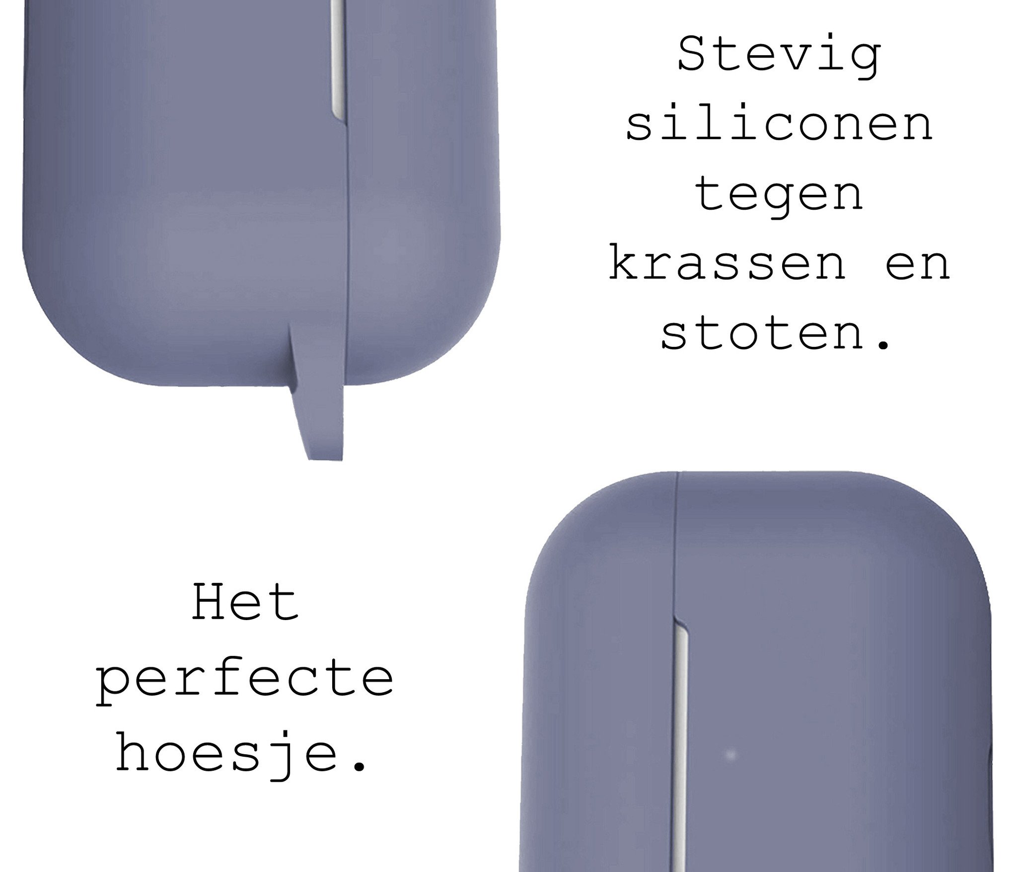 BASEY. Case Geschikt voor AirPods Pro 2 Hoesje Siliconen Hoes Cover - Hoes Geschikt voor Apple AirPods Pro 2 Case Siliconen - Grijsblauw - 2 Stuks