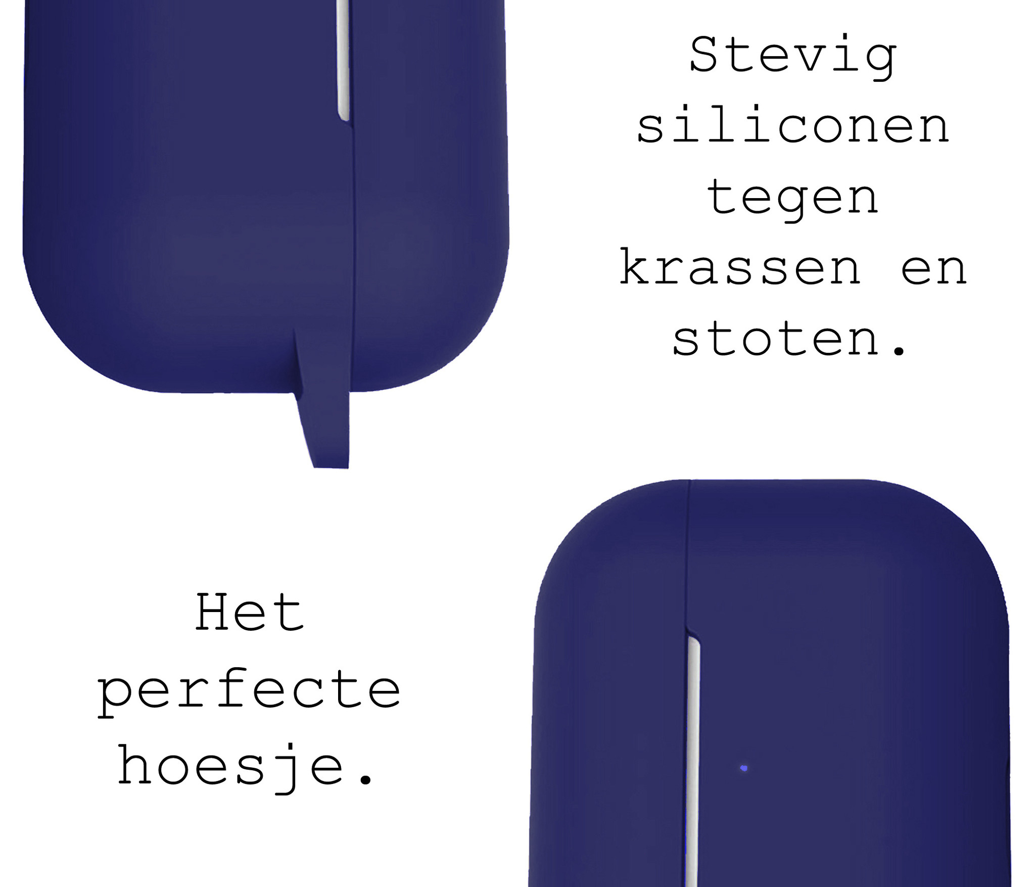 BASEY. Case Geschikt voor AirPods Pro 2 Hoesje Siliconen Hoes Cover - Hoes Geschikt voor Apple AirPods Pro 2 Case Siliconen - Donkerblauw - 2 Stuks