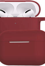 BASEY. Case Geschikt voor AirPods Pro 2 Hoesje Siliconen Hoes Cover - Hoes Geschikt voor Apple AirPods Pro 2 Case Siliconen - Wijnrood