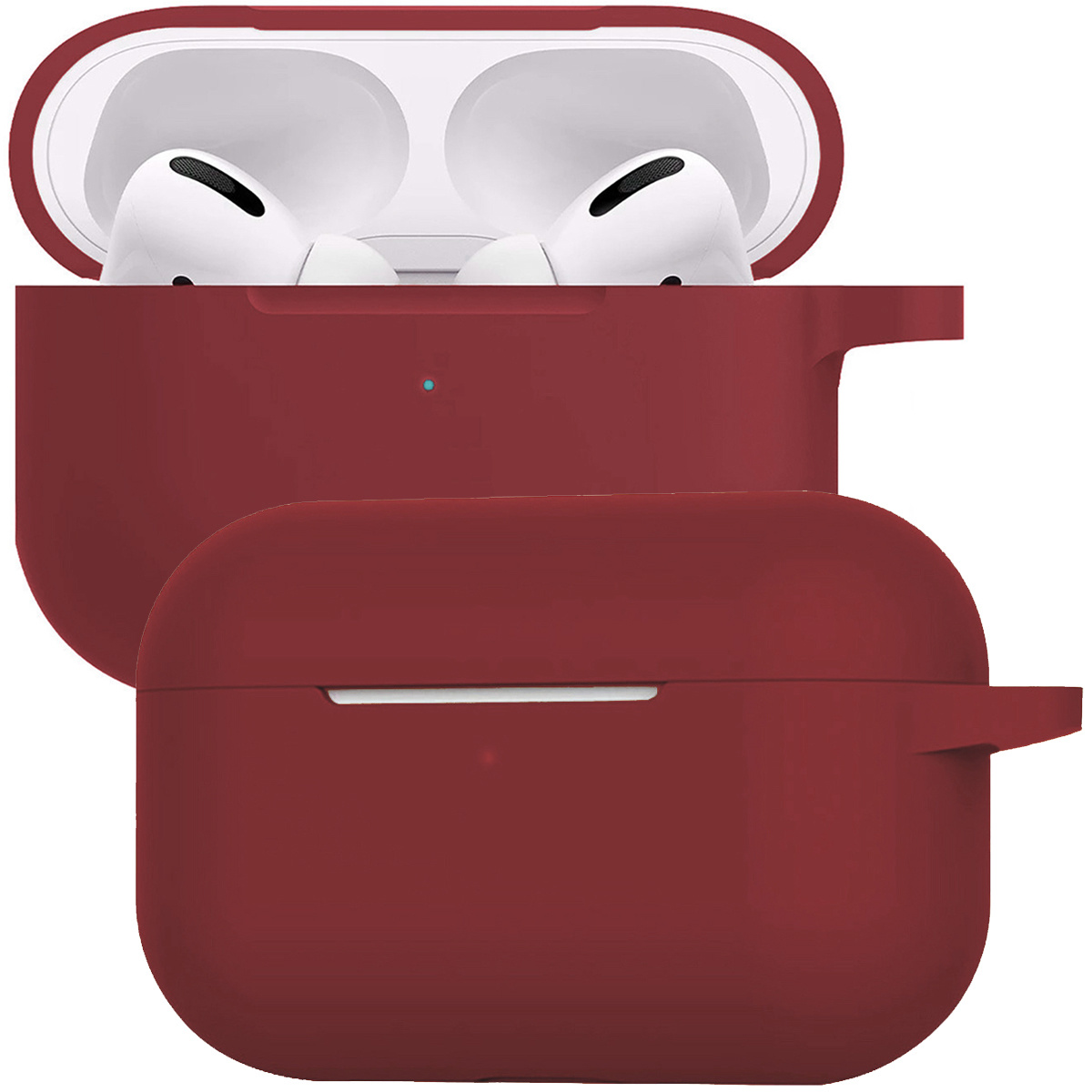 BASEY. Case Geschikt voor AirPods Pro 2 Hoesje Siliconen Hoes Cover - Hoes Geschikt voor Apple AirPods Pro 2 Case Siliconen - Wijnrood