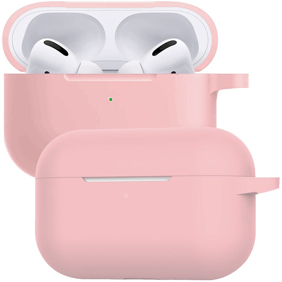 BASEY. Case Geschikt voor AirPods Pro 2 Hoesje Siliconen Hoes Cover - Hoes Geschikt voor Apple AirPods Pro 2 Case Siliconen - Lichtroze