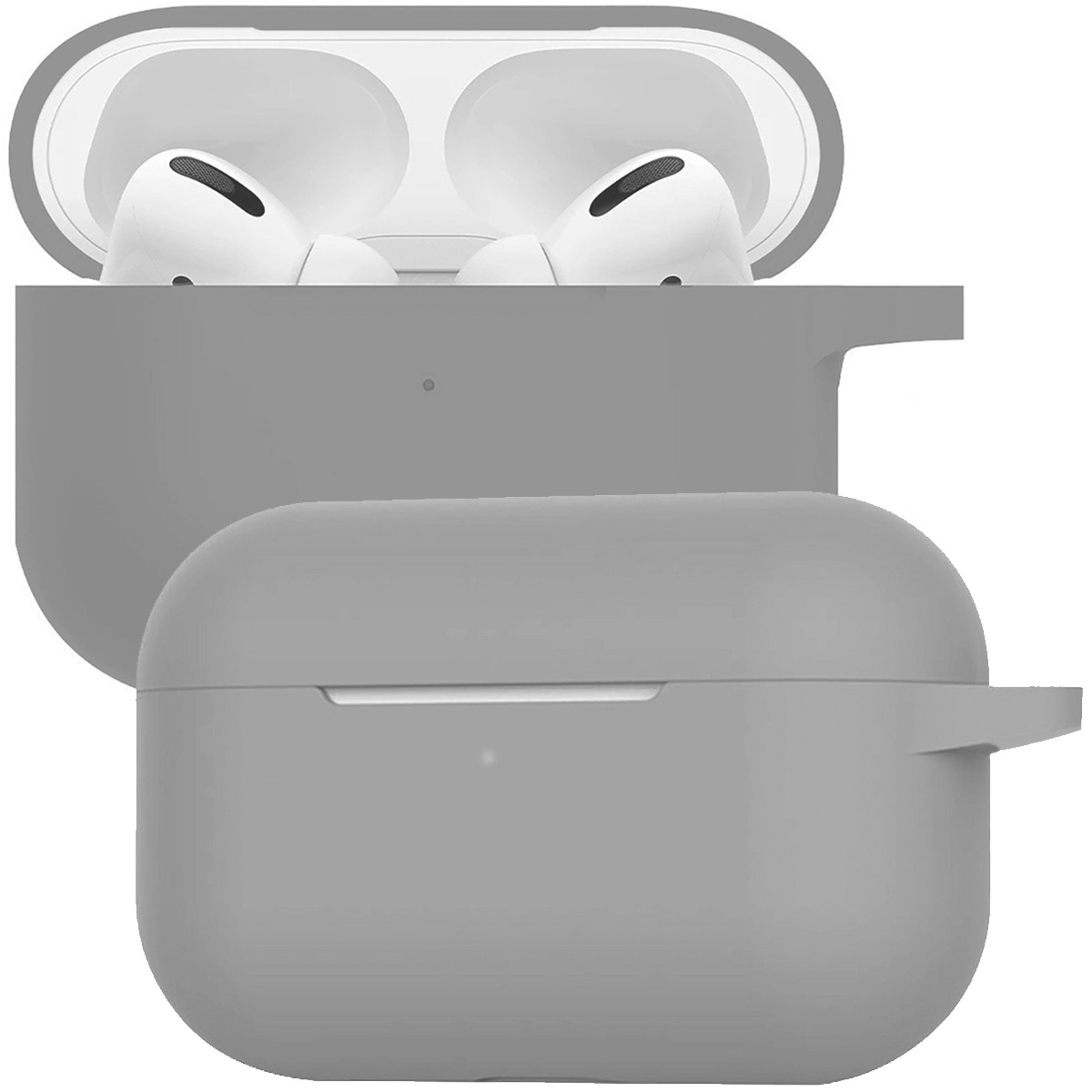 BASEY. Case Geschikt voor AirPods Pro 2 Hoesje Siliconen Hoes Cover - Hoes Geschikt voor Apple AirPods Pro 2 Case Siliconen - Grijs
