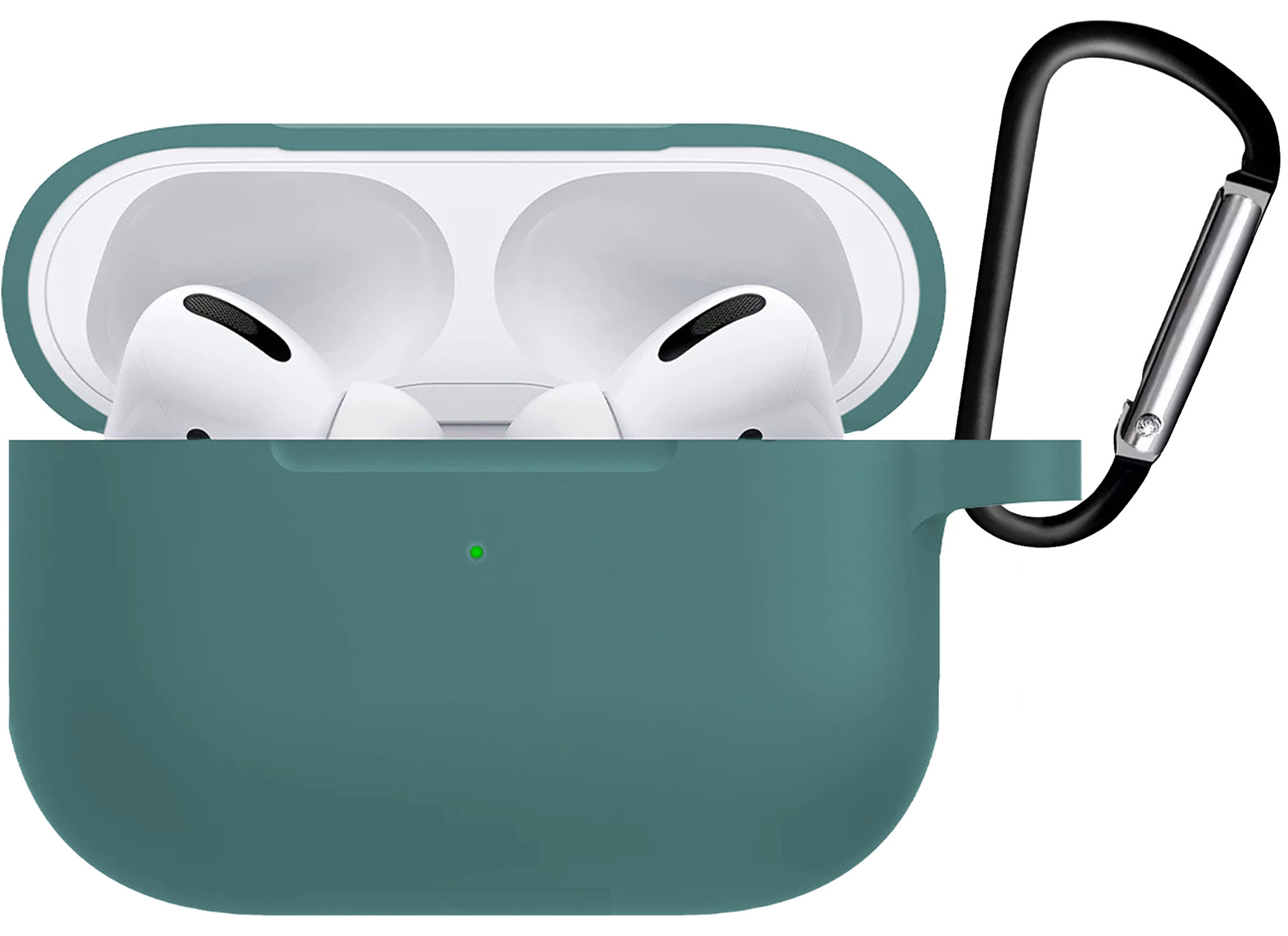 BASEY. Case Geschikt voor AirPods Pro 2 Hoesje Siliconen Hoes Cover - Hoes Geschikt voor Apple AirPods Pro 2 Case Siliconen - Donkergroen