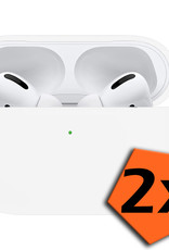 Nomfy Hoesje Geschikt voor Airpods Pro Hoesje Siliconen Case Hoes - Hoesje Geschikt voor Apple Airpods Pro Case - Wit - 2 PACK