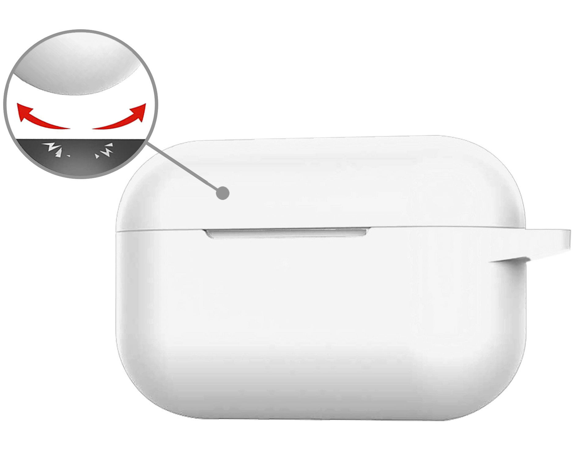 Nomfy Hoesje Geschikt voor Airpods Pro Hoesje Siliconen Case Hoes - Hoesje Geschikt voor Apple Airpods Pro Case - Wit - 2 PACK